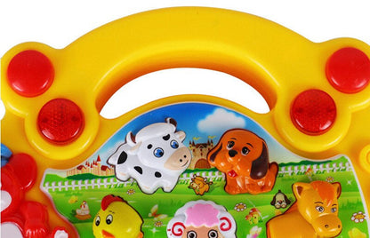 Educational toddler musical toy with animal sounds and piano keys.