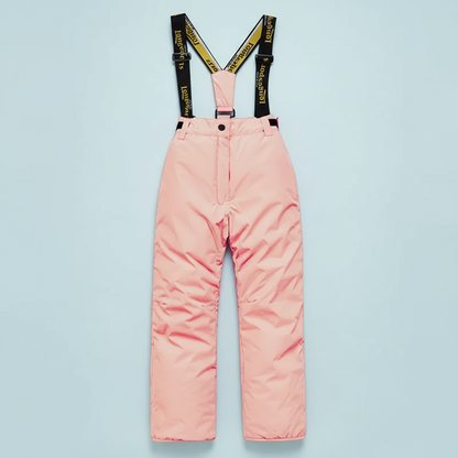 Orange children's waterproof thermal suit, fleece-lined for cold weather activities