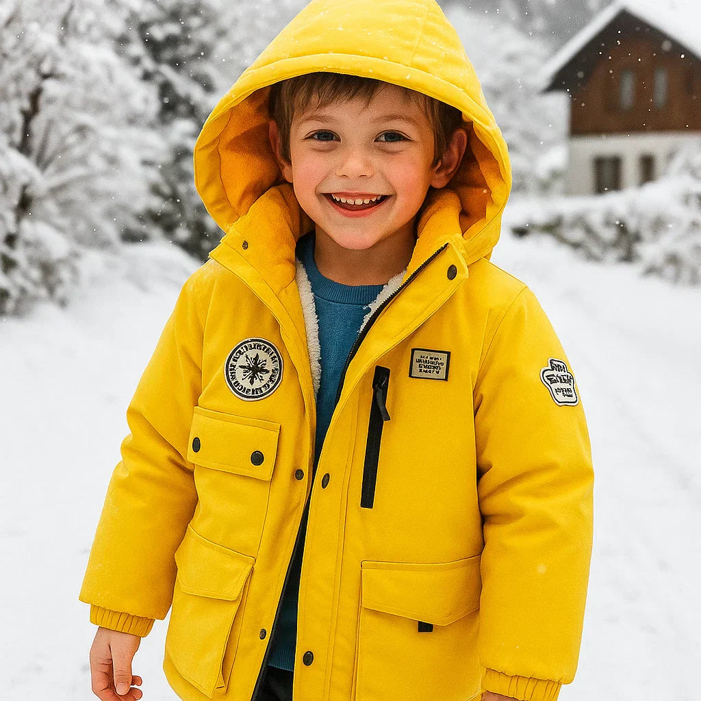 Pink youth outerwear, thermal ski suit, waterproof with reflective accents
