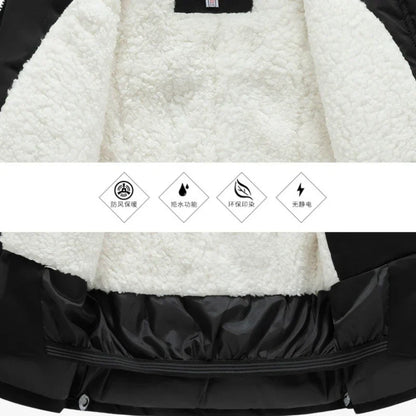 Purple kids' winter suit, fleece-lined, waterproof and breathable for skiing