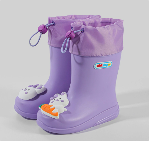 Kids' waterproof lightweight EVA rain boots with comfortable lining, perfect for cold weather