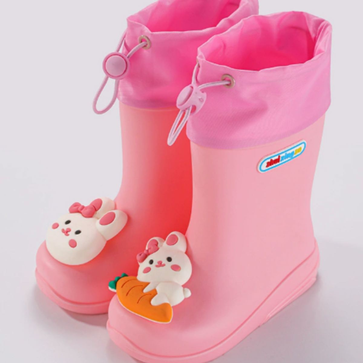 Orange kids' lightweight anti-slip rain boots, durable and waterproof for wet conditions