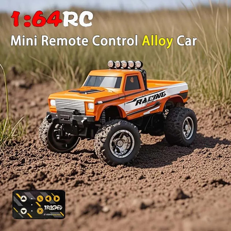 Remote control toy set with a red mini RC race truck and its controller, ready for speed