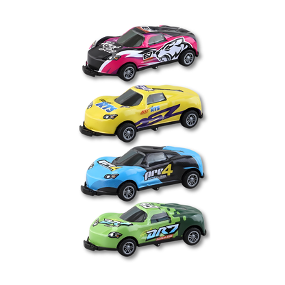 Green kids' pull-back vehicle toy, an educational stunt car for preschool fun.