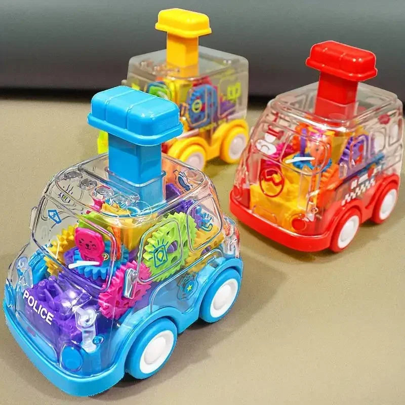 Red push & go friction powered toy car for toddlers, educational playtime.