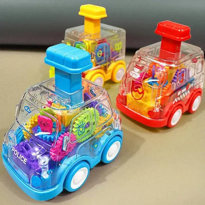 Red push & go friction powered toy car for toddlers, educational playtime.