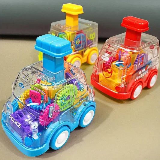 Red push & go friction powered toy car for toddlers, educational playtime.