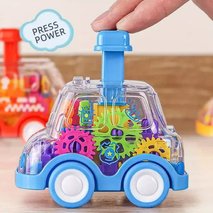 Blue push & go friction powered kids' toy car, vehicle playtime fun.