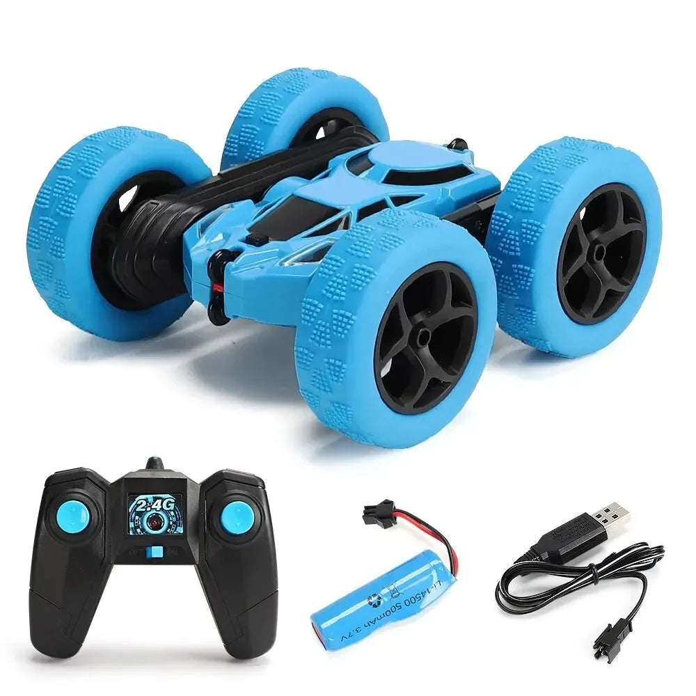Multi-color RC stunt car, vibrant kids' off-road remote control vehicle