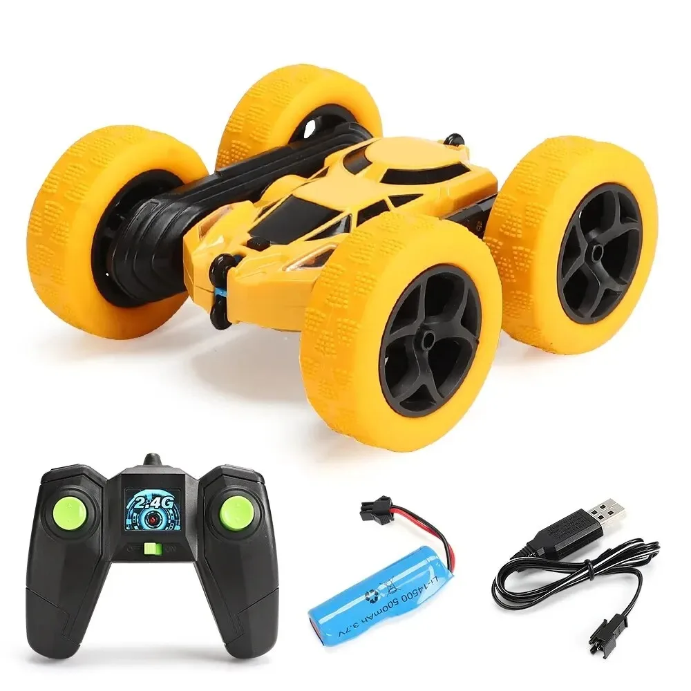 RC stunt car with LED lights, cool remote control toy for boys and girls