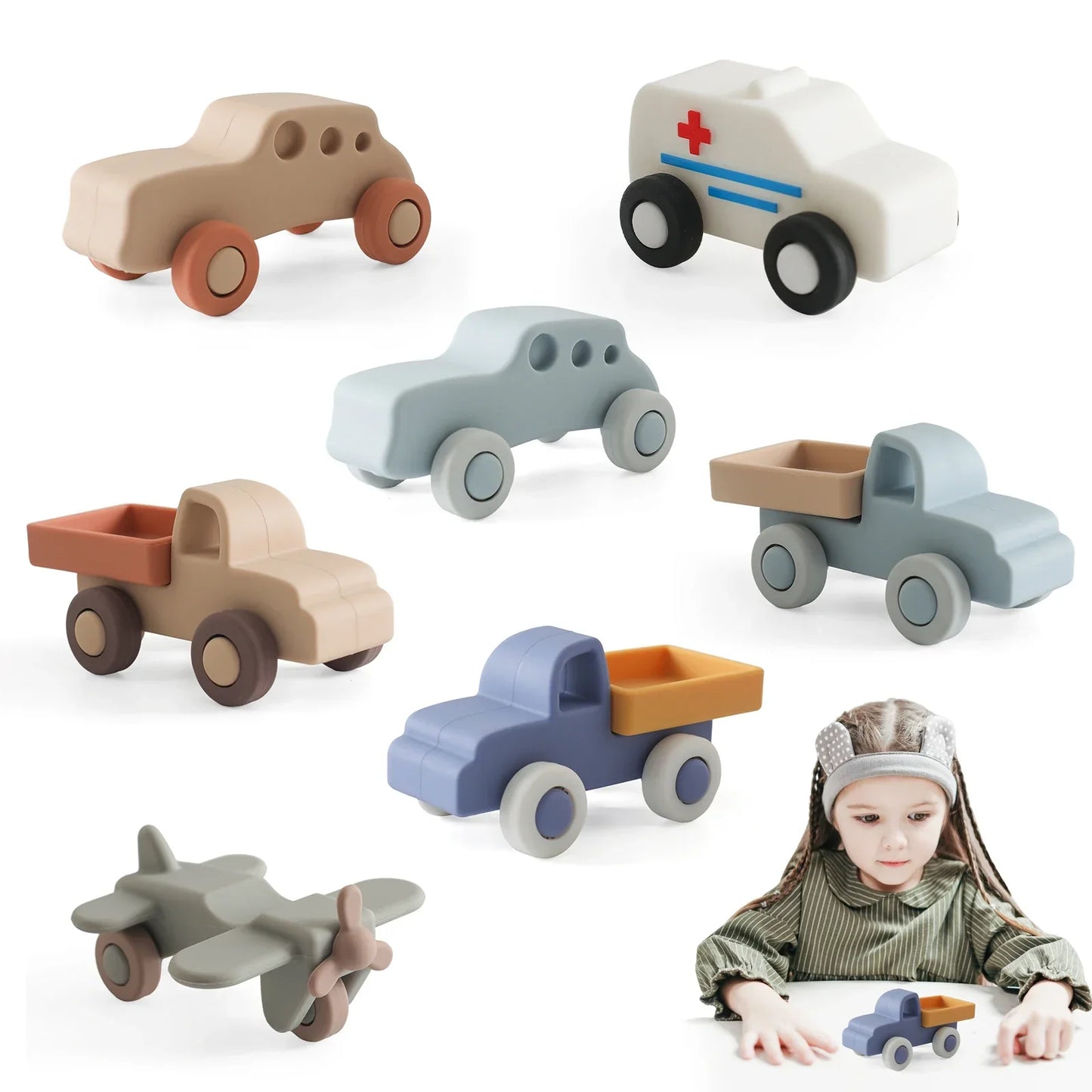 Red silicone toy car teether for infants, developing motor skills, non-toxic baby toy