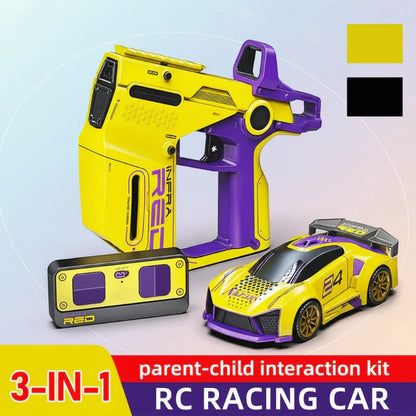 Kids playing with SpeedBlaster RC Stunt Car: engaging active play toy, great for indoor outdoor fun & stunts