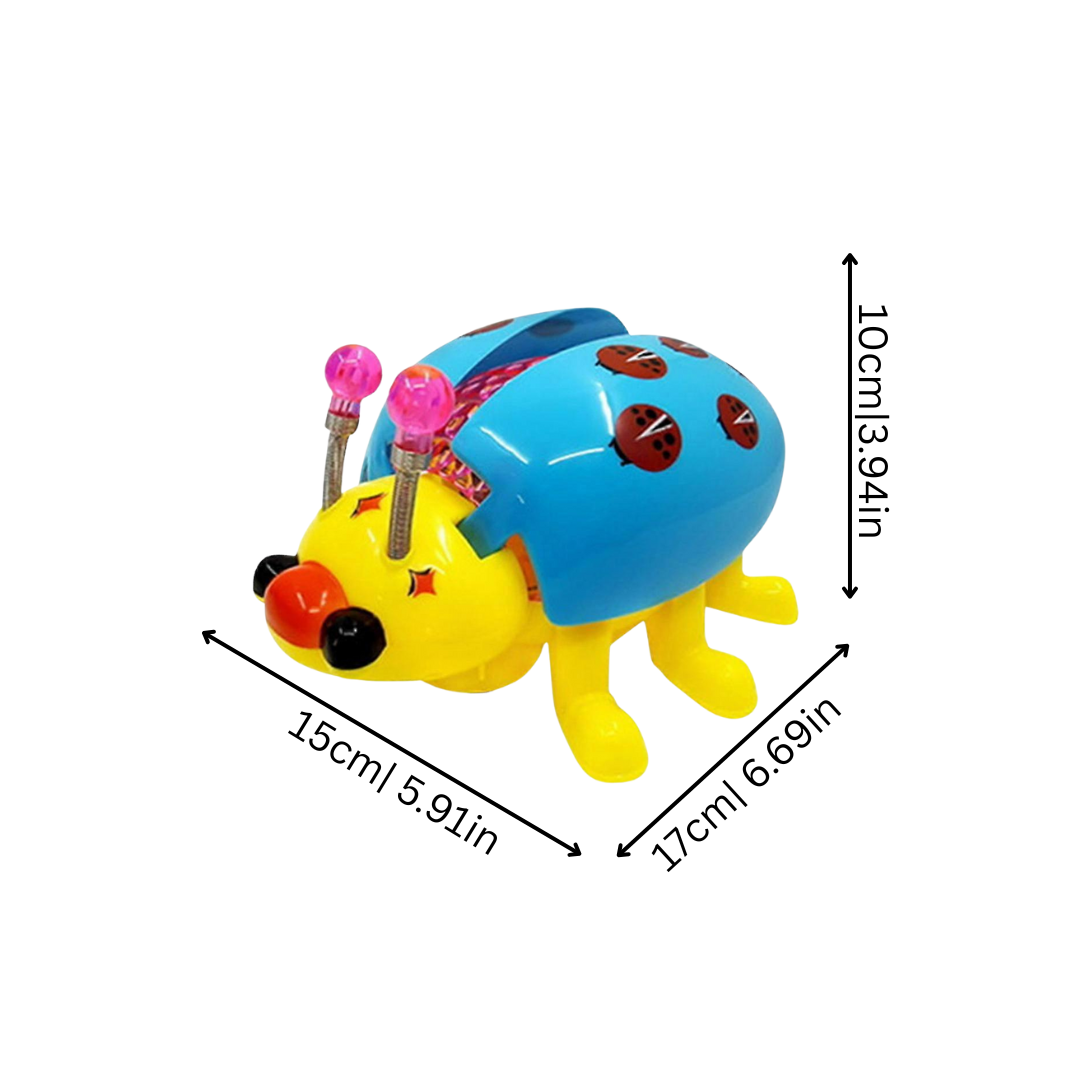 Interactive ladybug crawling toy for babies, encouraging sensory play and motor skills.