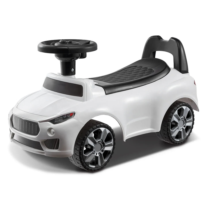 Red toddler ride-on push car with music, storage, and handle, perfect for outdoor play