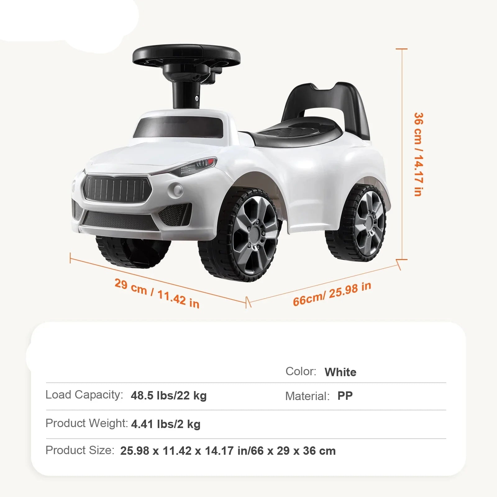 Rear view of a purple baby ride-on toy showcasing storage compartment for outdoor play