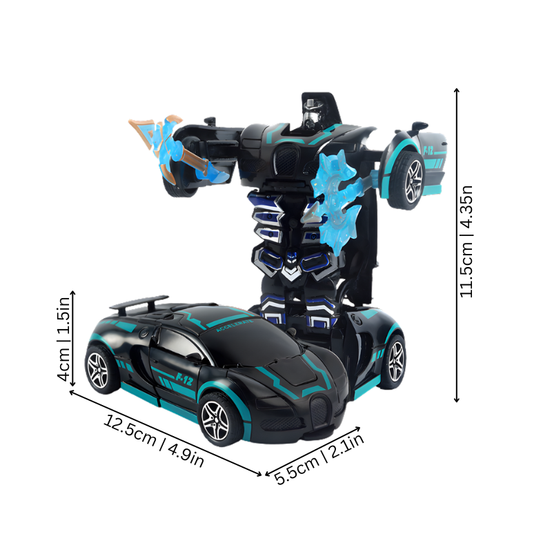 Kids' transforming robot race car, educational toy, converts from car to robot figure