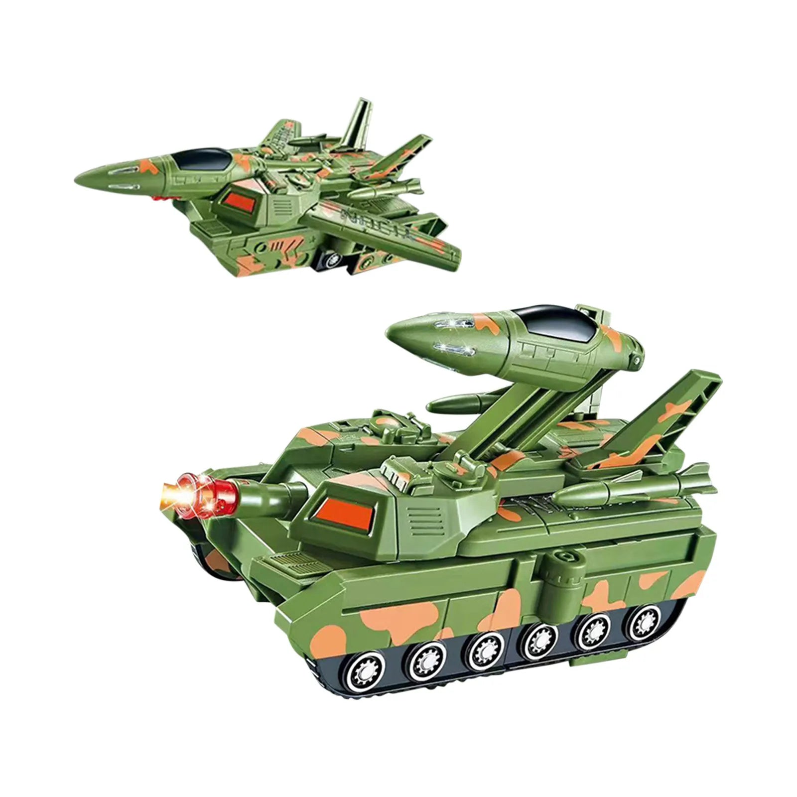 Blue transforming robot toy car in robot action figure mode, ready for play