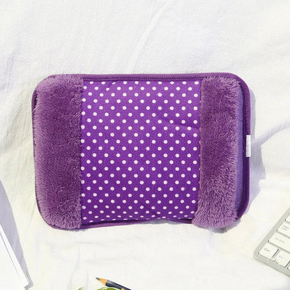Pink unisex wireless electric heating pad, soft plush for baby and family comfort, portable design.