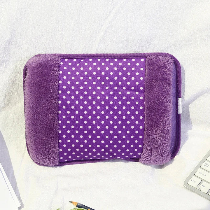 Pink unisex wireless electric heating pad, soft plush for baby and family comfort, portable design.