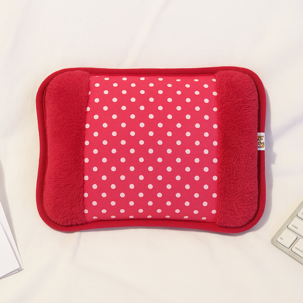 Gray wireless heating pad, portable and electric, perfect for baby health care and muscle relief.