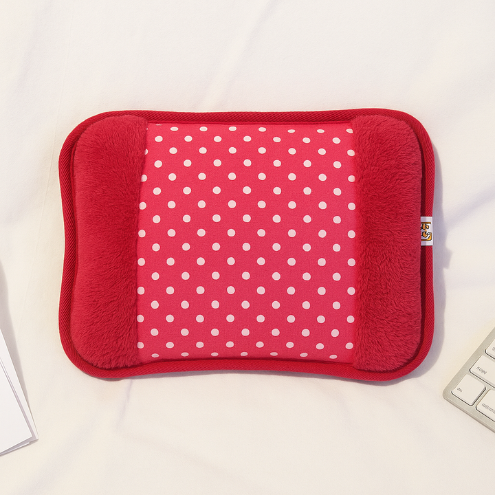Gray wireless heating pad, portable and electric, perfect for baby health care and muscle relief.