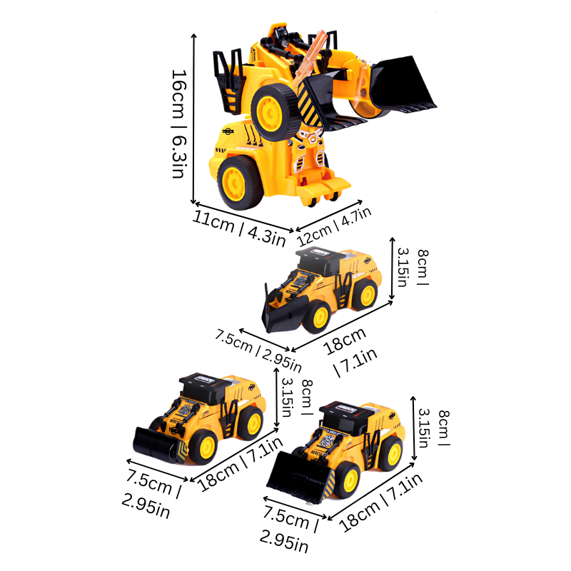 Construction truck transforms into a robot toy for kids 3+ years, an engaging educational boys & girls toy