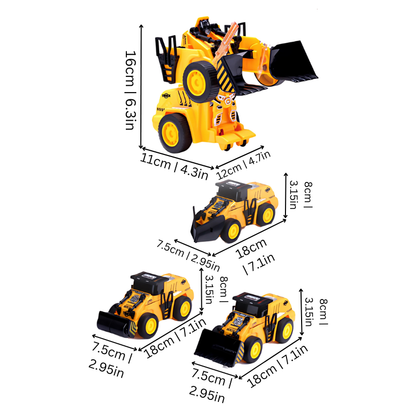 Construction truck transforms into a robot toy for kids 3+ years, an engaging educational boys & girls toy