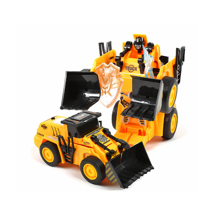 Kids' transforming robot toy, a vibrant construction vehicle that converts for interactive fun