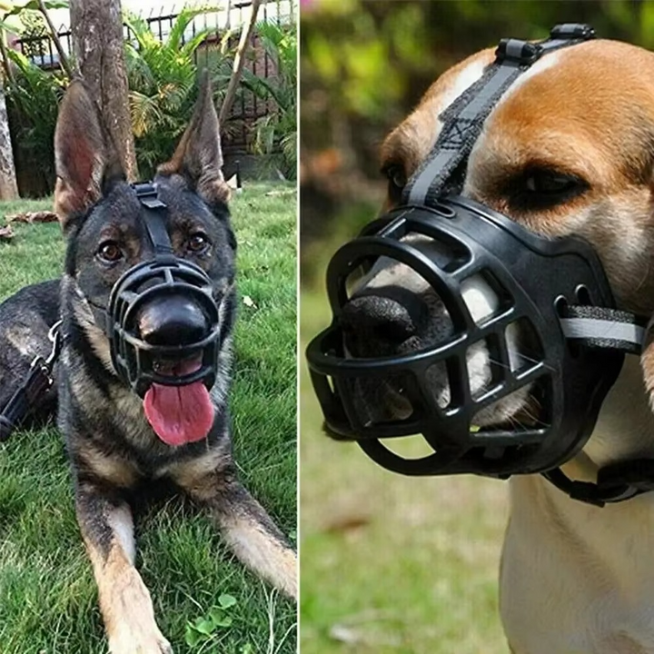 Adjustable dog muzzle with a comfortable, breathable fit. Ideal for dog training & anti-bite safety.