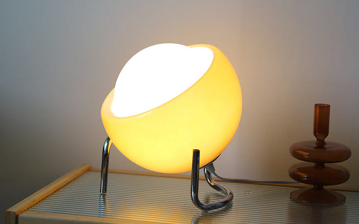 Modern Nordic glass orb table lamp. Creates a cozy, ambient accent light for any room.