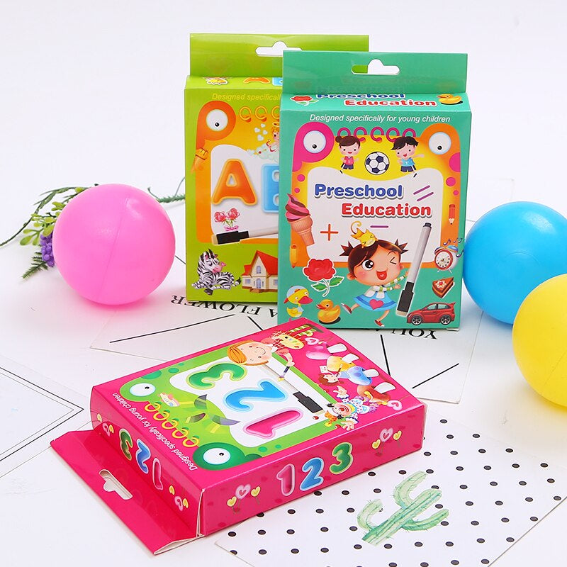 Reusable alphabet learning cards for kids, teaching English words and early literacy skills