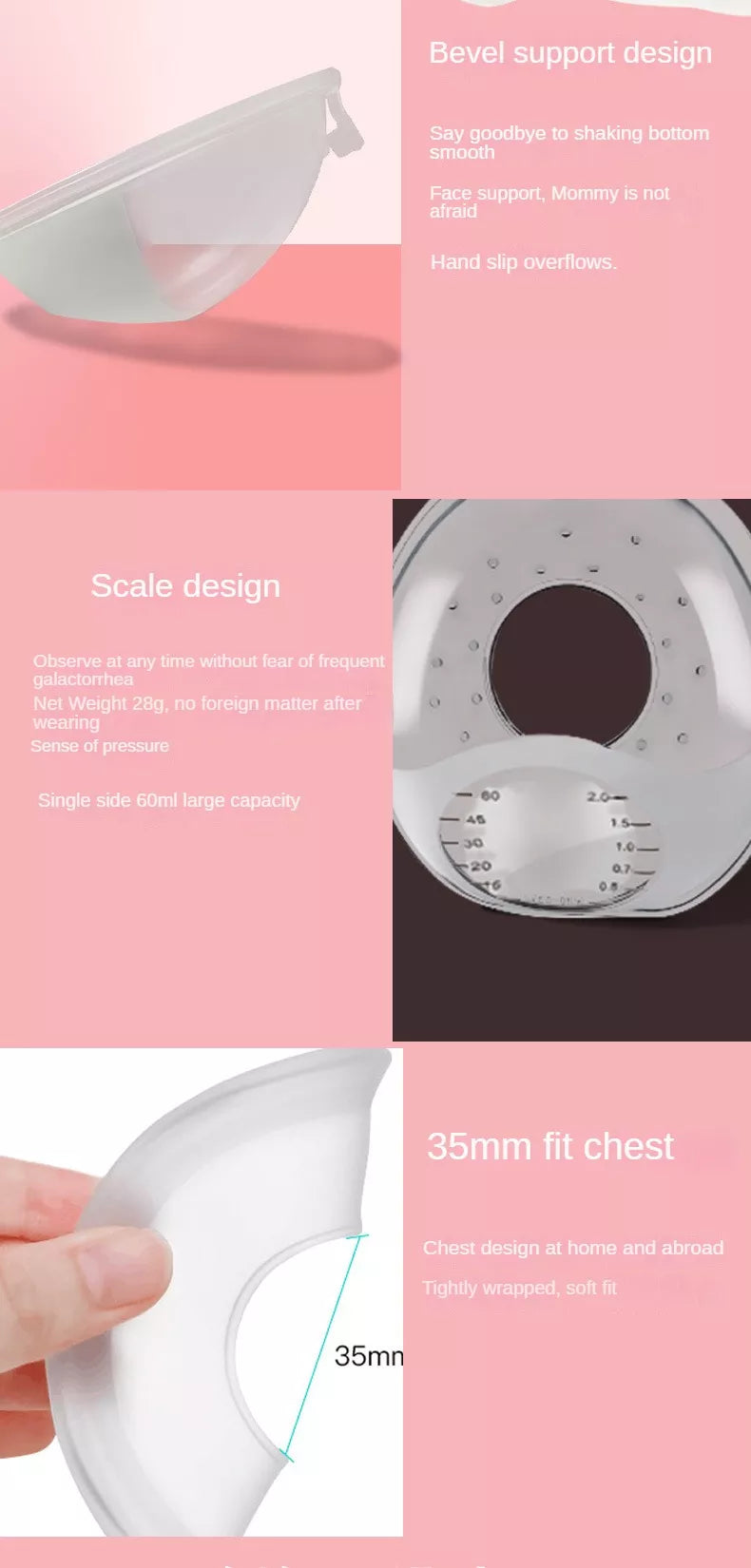 Silica gel breastmilk collector with a protective lid, ensuring hygiene and portability