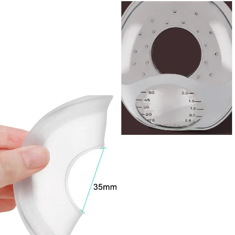 Silica gel milk collector shown in a nursing bra, preventing leaks for breastfeeding moms