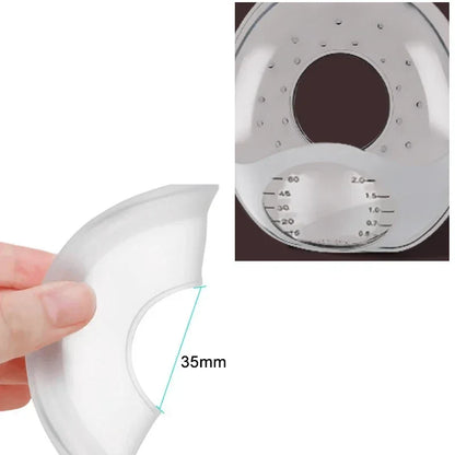 Silica gel milk collector shown in a nursing bra, preventing leaks for breastfeeding moms