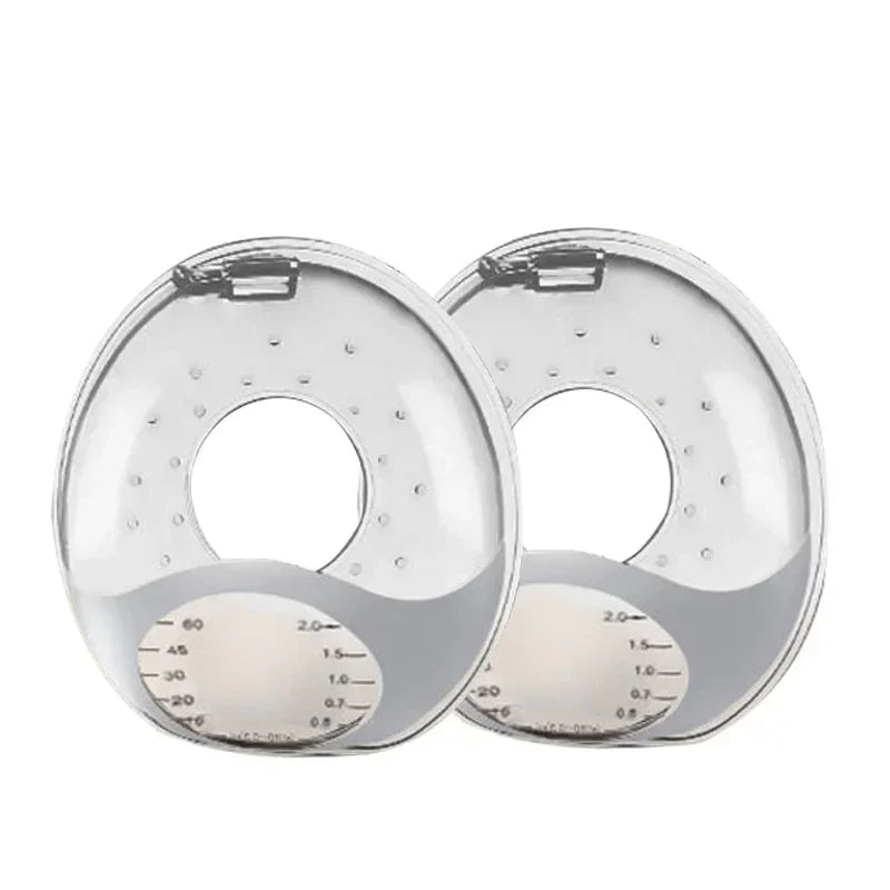 Reusable milk catch for breastfeeding, shown in clear silica gel material