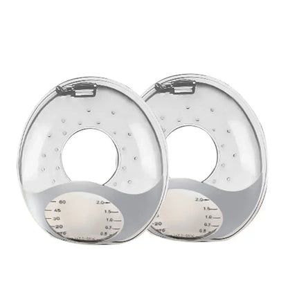 Reusable milk catch for breastfeeding, shown in clear silica gel material