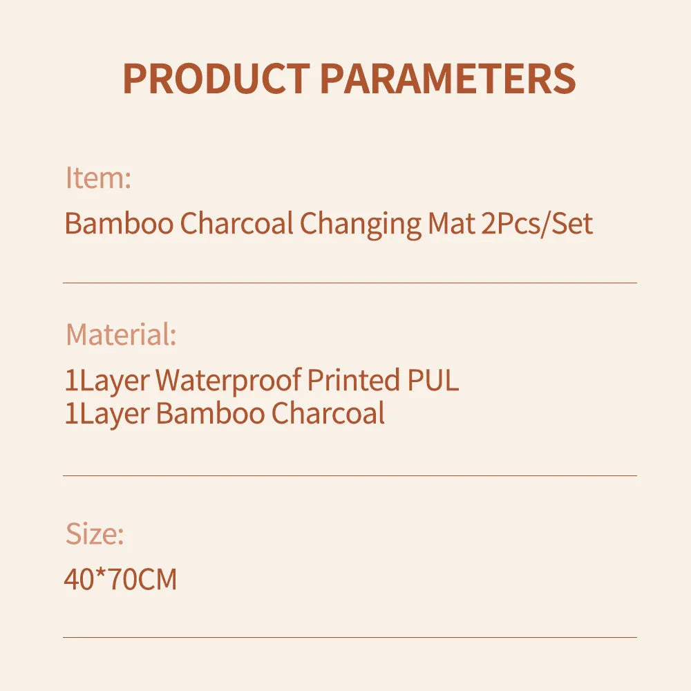 Close-up of soft bamboo charcoal fabric on a baby changing mat, eco-friendly and reusable.
