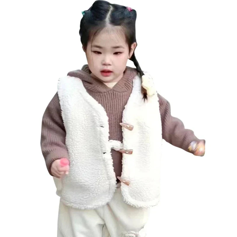 Kids' warm bodywarmer, reversible puffer vest in vibrant colors, ideal for toddler winter fashion.