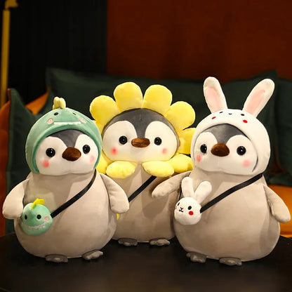 High-quality reversible penguin dinosaur plush toy, durable and fun for children.