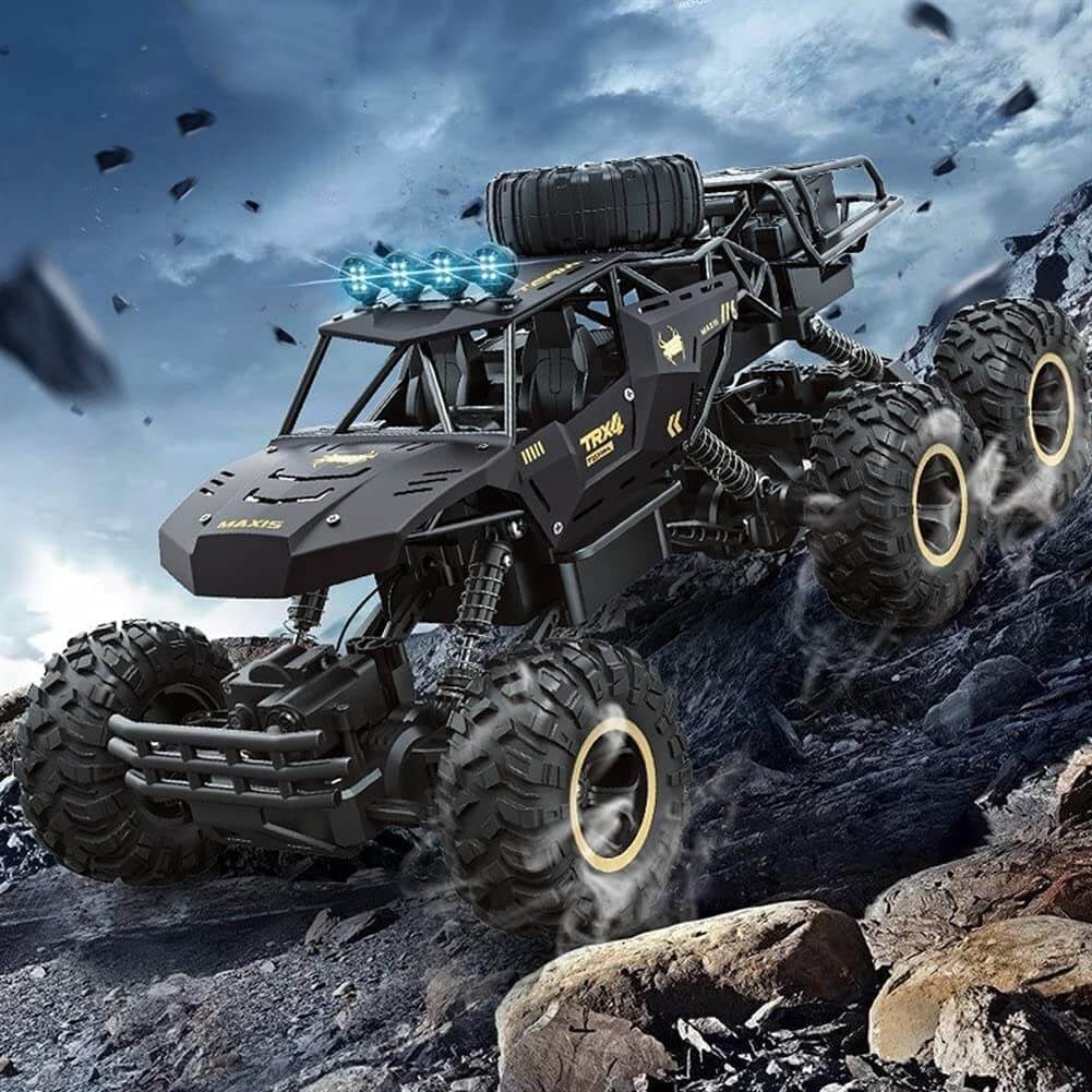 Durable ROCKSTRIKER 6x6 RC monster truck, an all-terrain adventure vehicle for extreme fun.