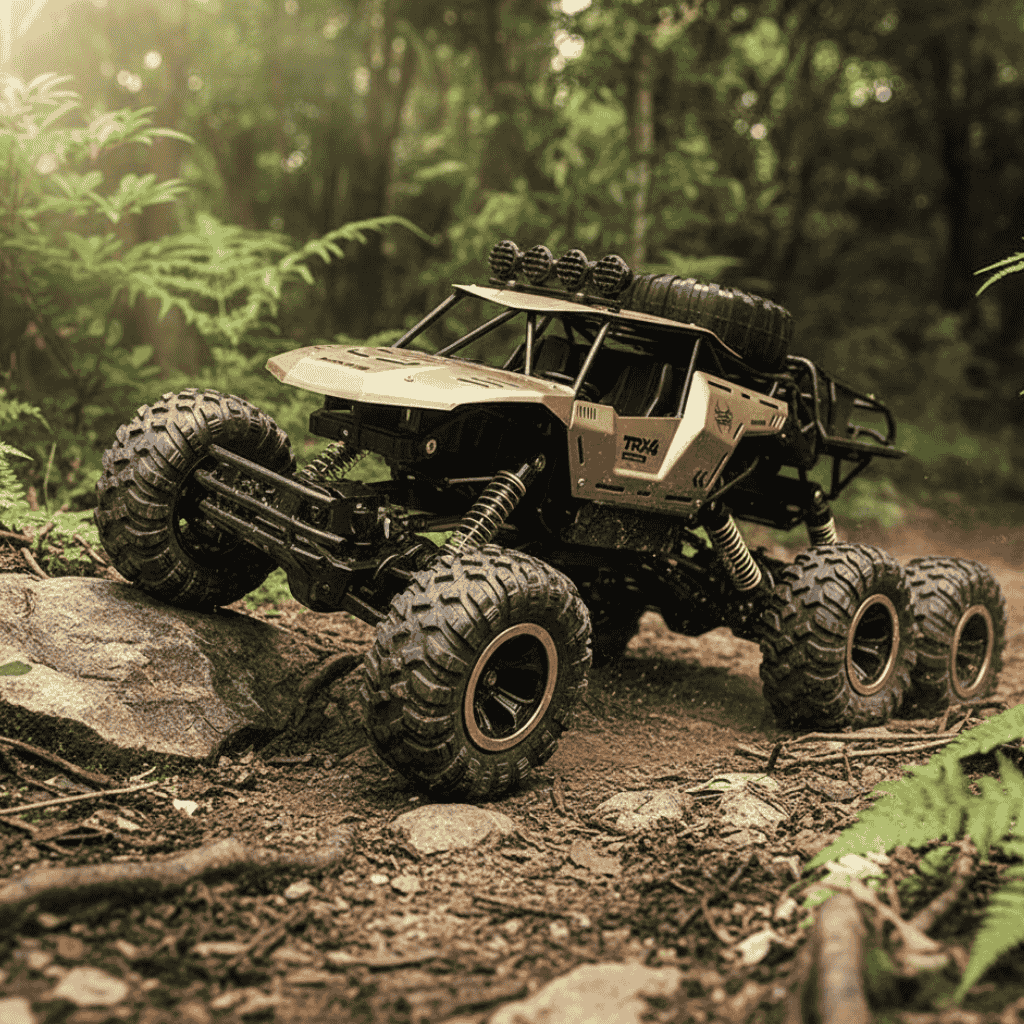 Detailed view of the ROCKSTRIKER 6x6 RC truck, emphasizing its robust off-road design.