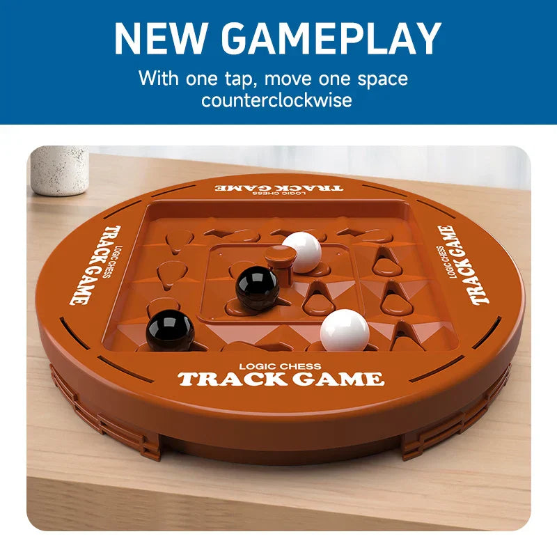 Rotating 4-In-A-Row board game with a child's hands placing a disc, engaging in strategic play.