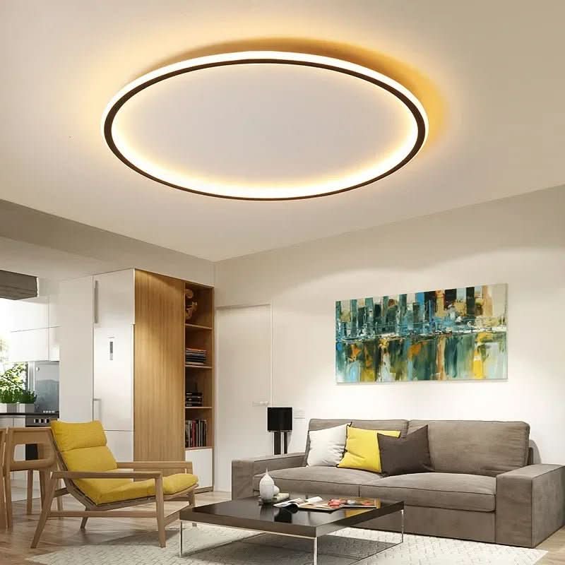 Sleek, modern Scandinavian LED ceiling fixture, perfect for minimalist home decor in bedrooms, hallways & living rooms.