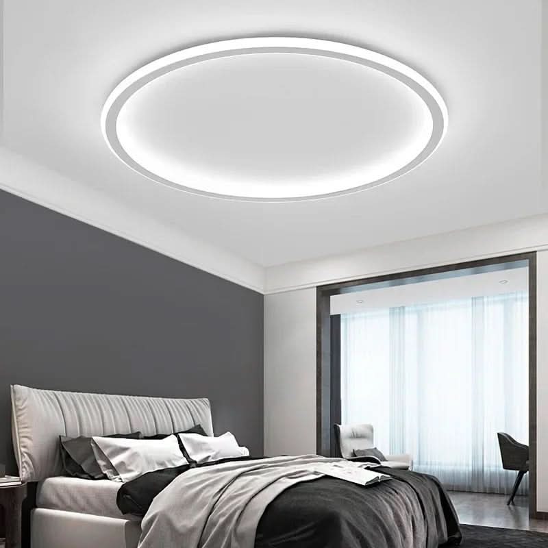 Energy-efficient Scandinavian LED ceiling light creates a warm, inviting glow, enhancing modern living spaces.
