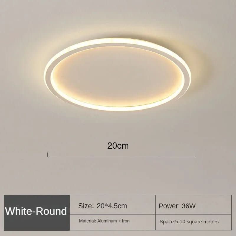 Versatile Scandinavian LED ceiling light, ideal for living room, bedroom, or hallway, adding modern ambient lighting.