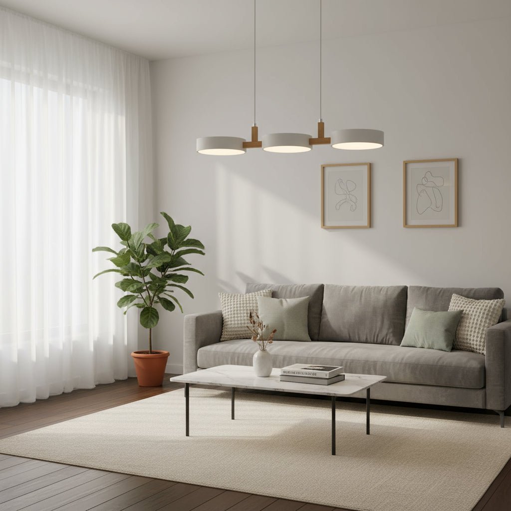 Energy-efficient Scandinavian LED pendant light, providing modern lighting with an adjustable glow.