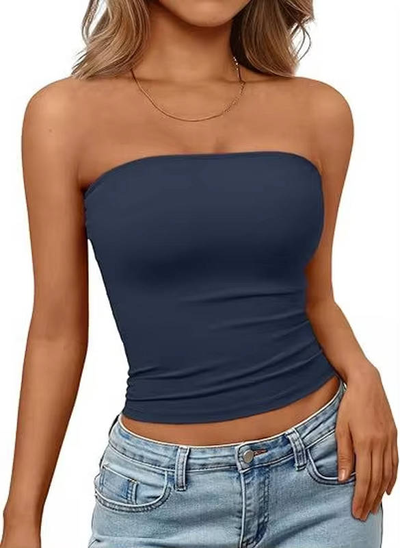 Comfortable seamless bandeau top. Women's stretch crop top, a casual summer essential.