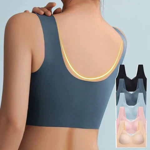 Smoothing back comfort bra: women's seamless wireless push-up design, perfect for daily wear.