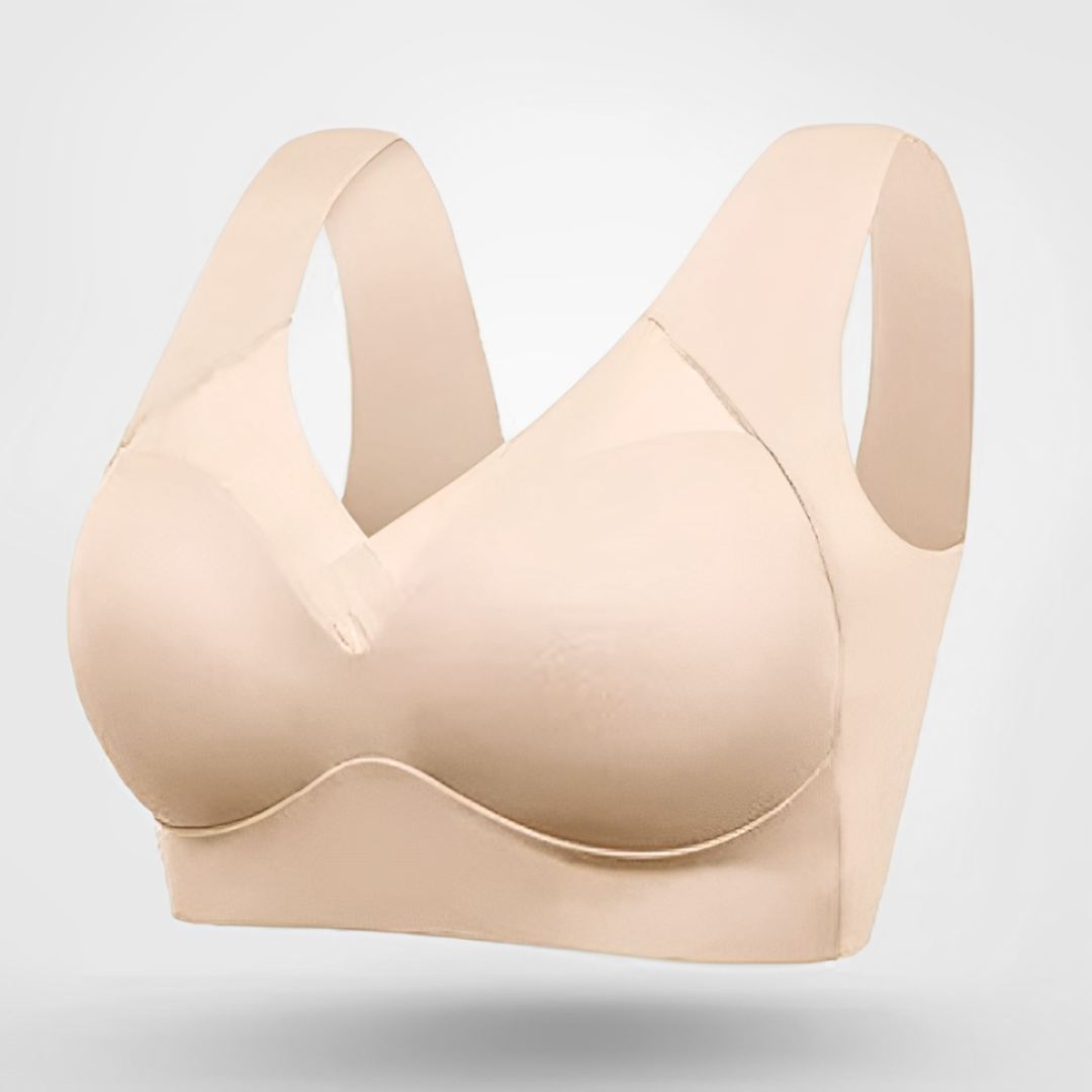 Women's seamless bra with wireless support and push-up lift for ultimate comfort.
