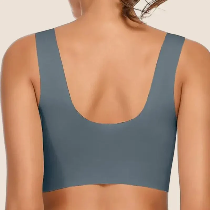 Full coverage seamless bra for women, featuring wireless push-up comfort and a sleek finish.